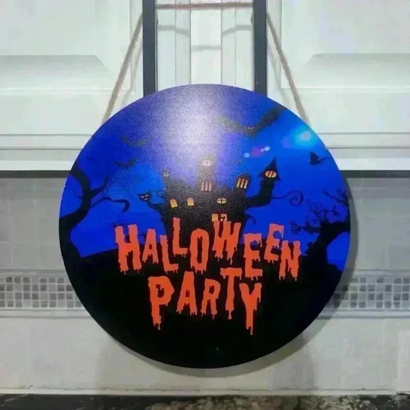 Halloween Party door Hanger Decor / Blue, Orange, & Black - Picture 4 of 8